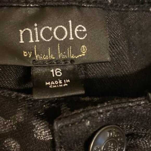 Nicole by Nicole Miller Black Cheetah Pants - Picture 3 of 3